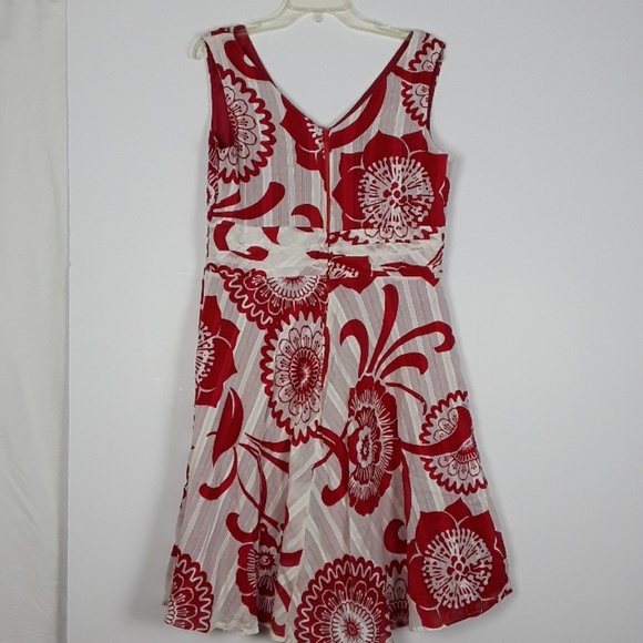 RED DRESS RUN !!!!Amanda Lane Red & White Floral Retro Dress - Picture 4 of 6
